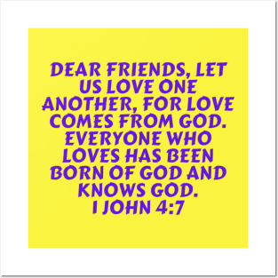 Bible Verse 1 John 4:7 Posters and Art